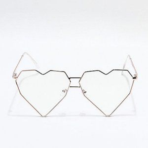 Oversized Geometric Heart Shaped Glasses - Clear